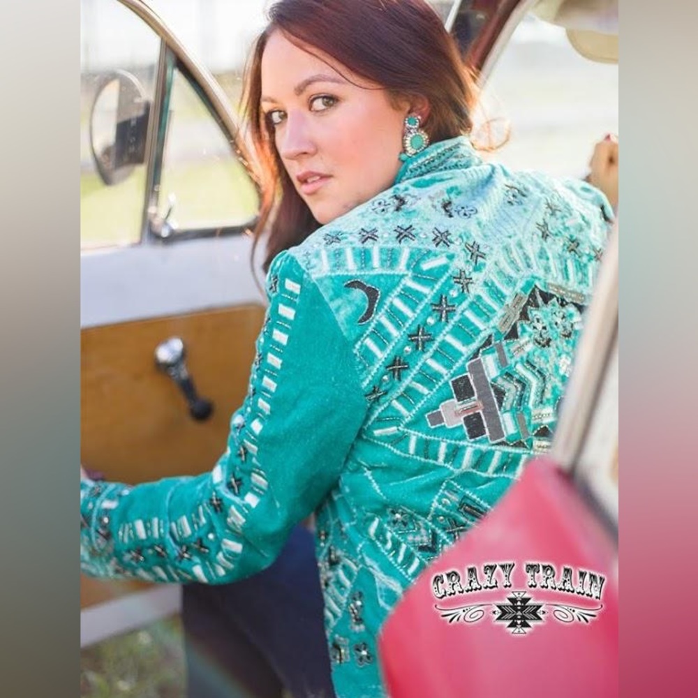 Crazy Train “The Jennings” Turquoise Jacket- Size XL